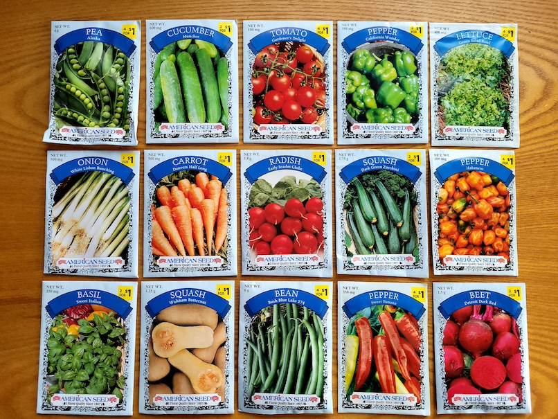 page from a seed packet catalog